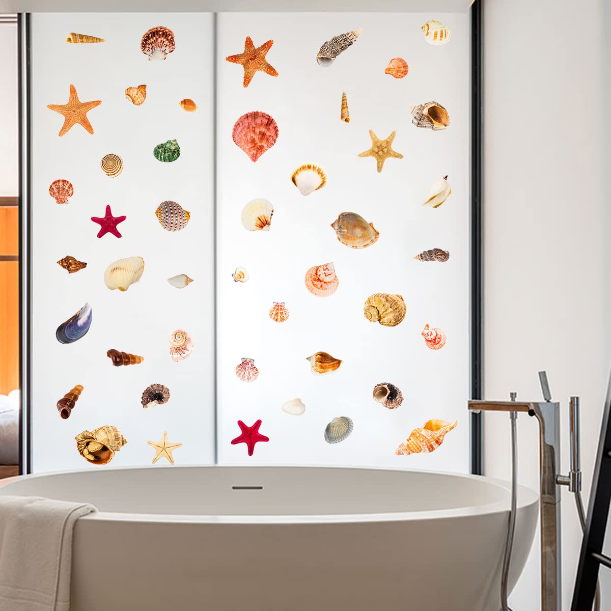 Realistic 3D Seashell Wall Decals - DIY Removable Conch, Scallop & Starfish Stickers | Peel & Stick Beach Theme Decor for Living Room, Bedroom, Kids Room, Nursery & Bathroom | Perfect for Coastal Home Decor & Beach House Styling