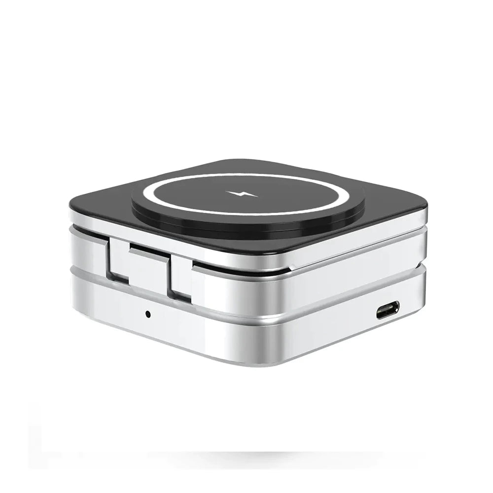 PowerFold Pro: 3-in-1 Foldable MagSafe Charging Stand for iPhone, Apple Watch & AirPods - Portable Wireless Charger for Home, Office & Travel