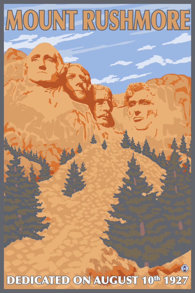 Mt Rushmore National Memorial South Dakota 24x36 Signed Art Print - Premium Wall Decor Poster for Home, Office & Classroom - Perfect for History Lovers & American Patriotism