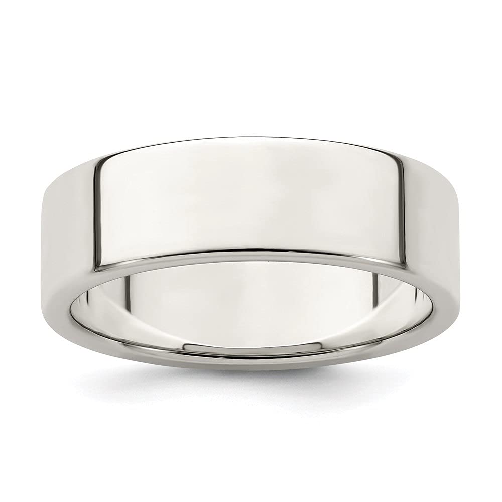 Diamond2Deal 925 Sterling Silver 6mm Flat Polished Wedding Band Ring for Men & Women - Perfect for Engagement, Anniversary, and Everyday Wear