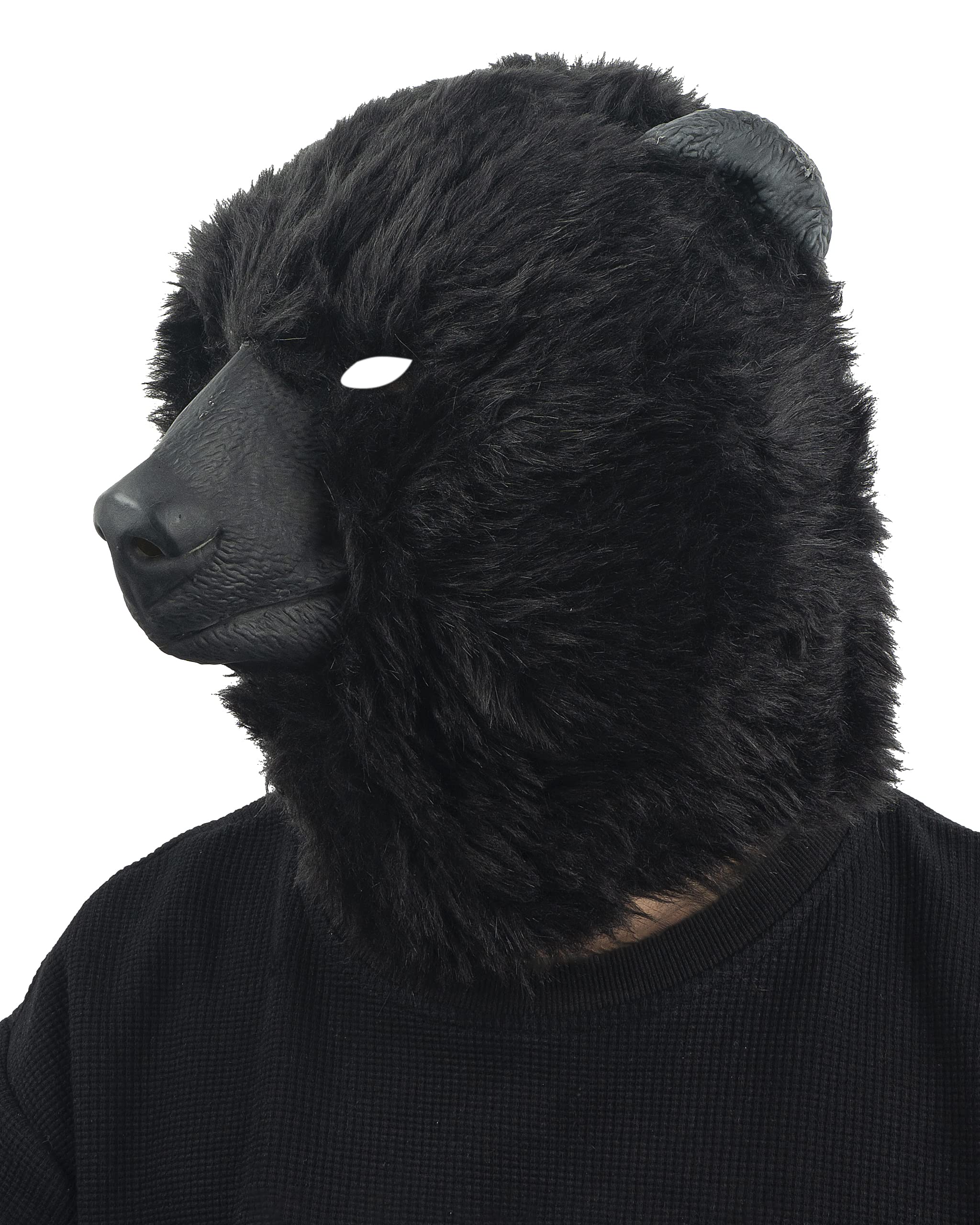Black Bear Head Mask - Full Face Plush Bear Costume for Halloween, Cosplay & Costume Parties - Realistic Animal Head Masks for Adults & Kids - Perfect for Halloween Events, Themed Parties & Photo Shoots
