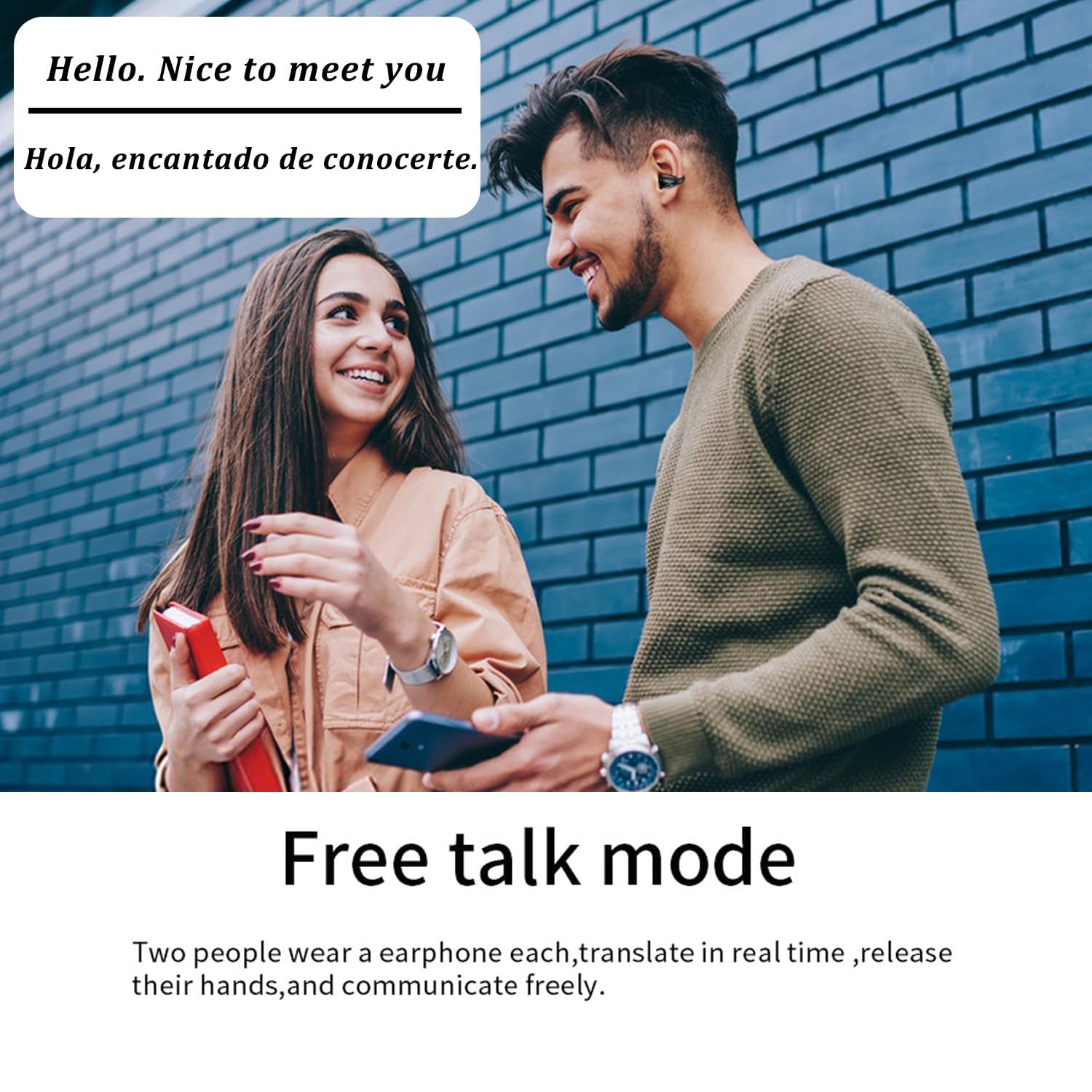 Real-Time AI Language Translator Earbuds - Open Ear Wireless Bluetooth Earbuds with 144 Language Translation for iOS & Android (Black) | Perfect for Travel, Business Meetings & Multilingual Conversations