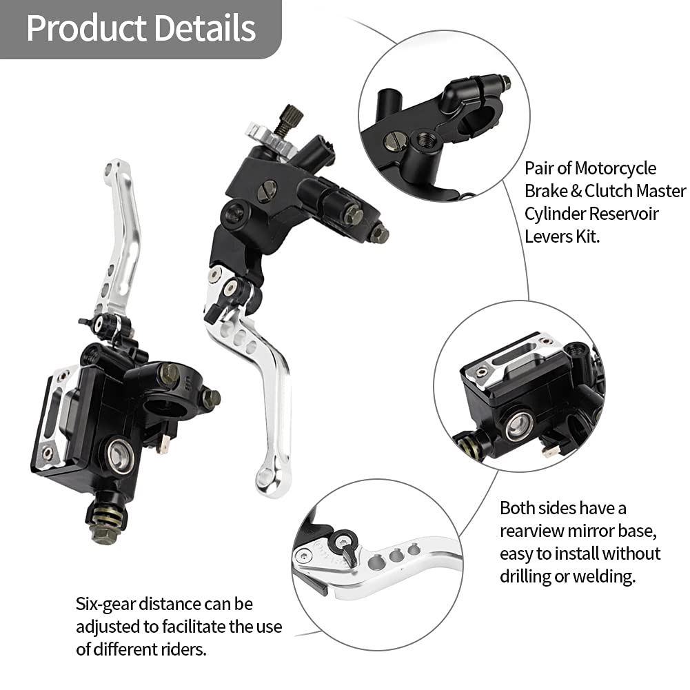 Keenso Universal Motorcycle Brake & Clutch Levers Set - 7/8