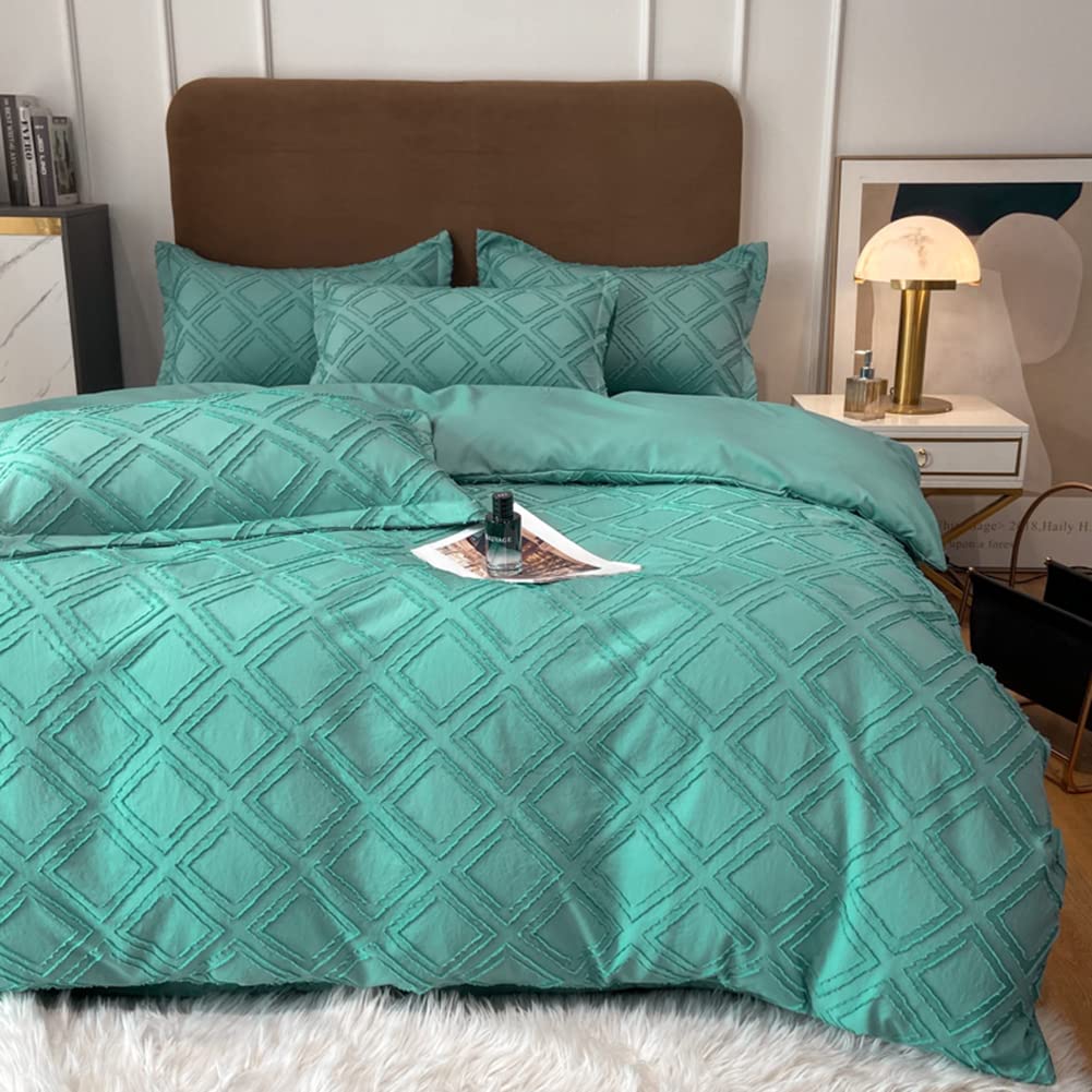 MorroMorn King Duvet Cover Set - Soft Jacquard Boho Bedding for Cozy Bedrooms (Turquoise, 5pc)