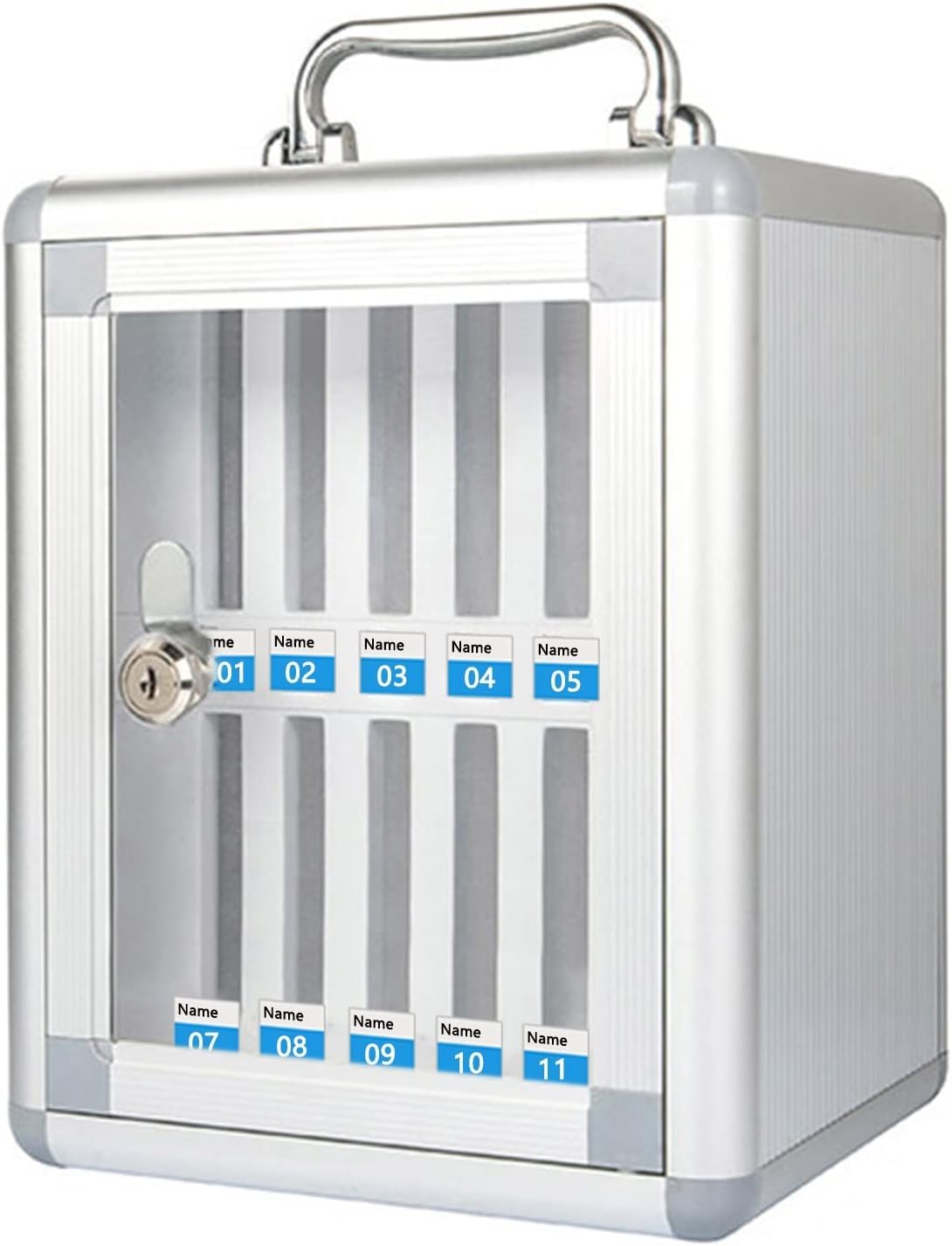 Wall-Mounted Cell Phone Storage Locker with Key Lock & Handwritten Tags - Secure Phone Cabinet for Classroom, Office & Home (12-Pack)