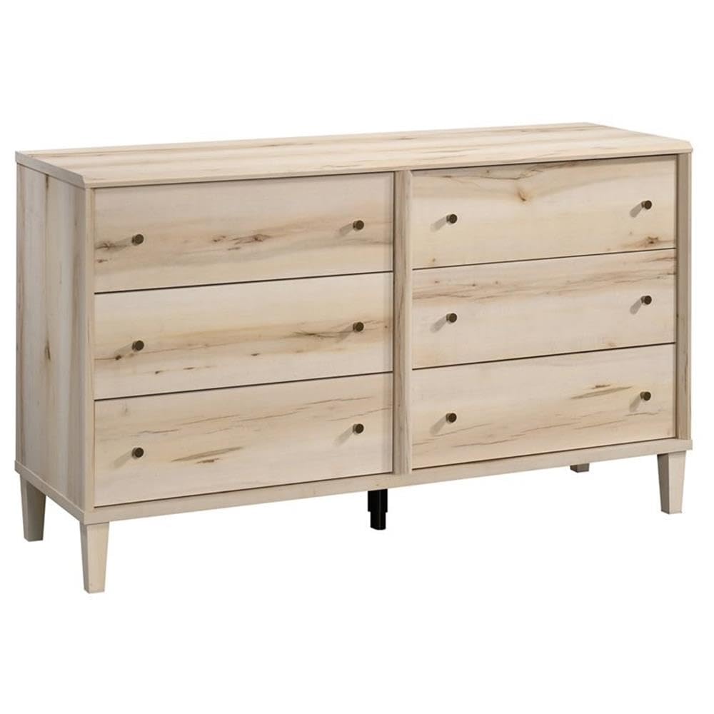 Pemberly Row 6-Drawer Engineered Wood Dresser - Pacific Maple Finish for Bedroom Storage & Organization | Perfect for Master Bedroom, Guest Room or Nursery