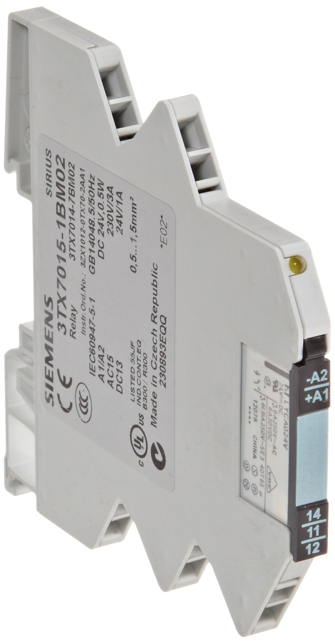 Narrow Design Plug-in Interface Relay with Cage Clamp Terminal & Hard Gold Plated Contacts - 1 CO Contact, 6.2mm Width, 24VDC Control Voltage - Ideal for Industrial Automation, Control Panels & Electrical Equipment