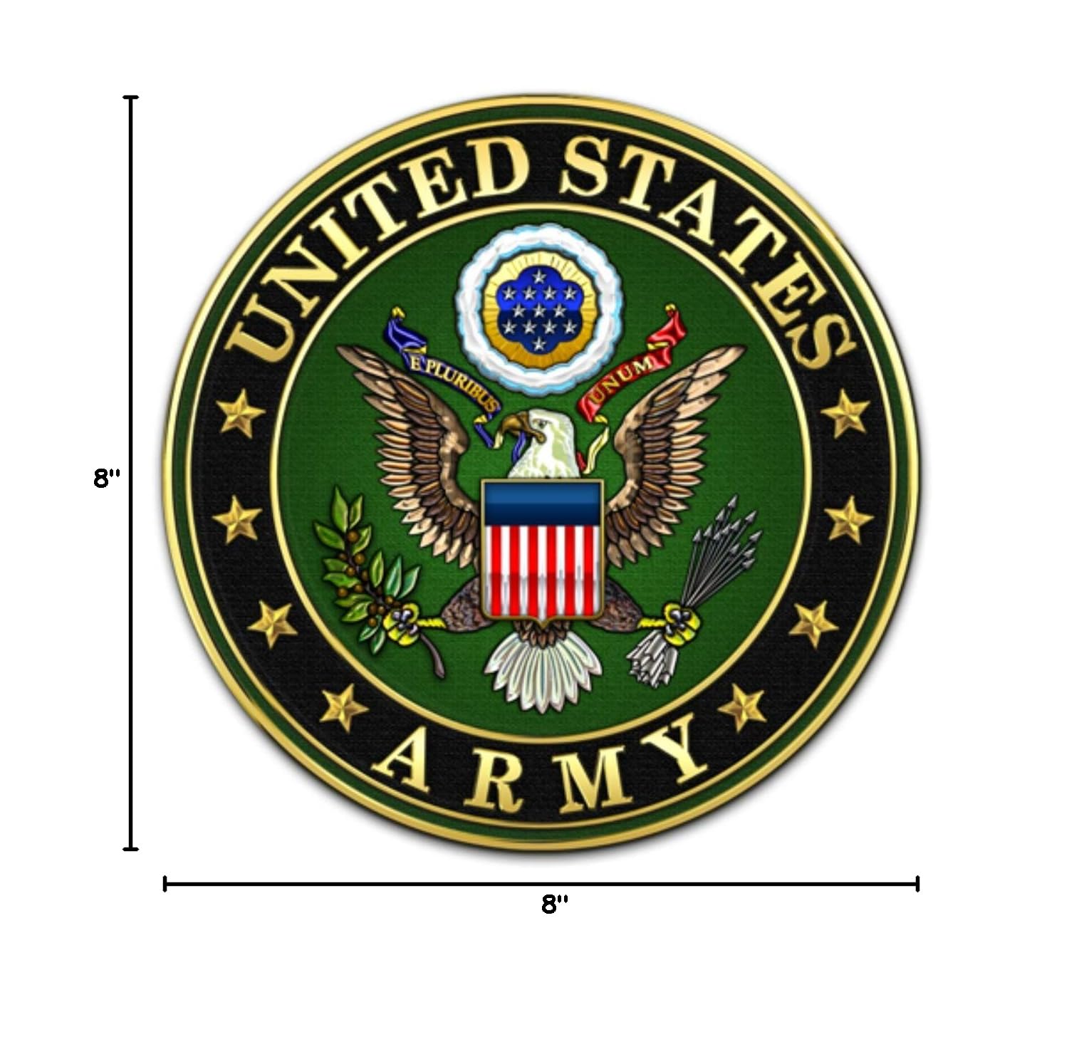 8 Inch Round Cake with United States Army Logo - Patriotic Birthday Cake or Cupcake Topper - Perfect for Military Themed Parties, Veterans Day, and Army Celebrations