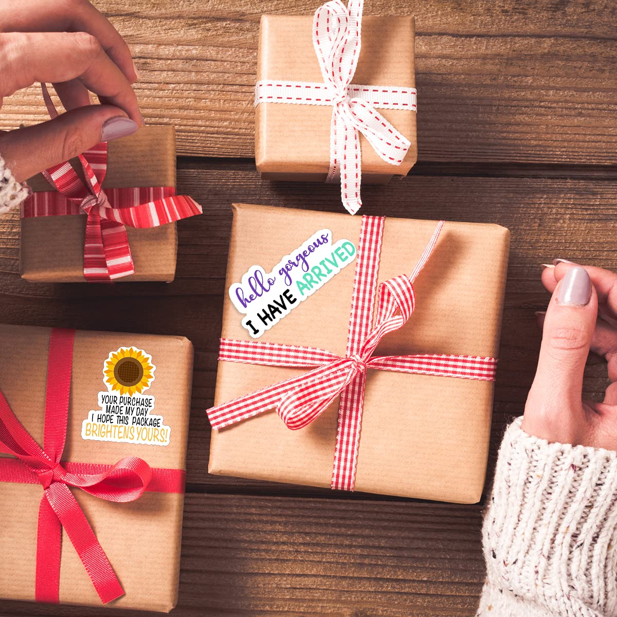 Hello Gorgeous Stickers - 500 Labels/Roll for Small Business & Handmade Goods | Envelope & Packaging Use