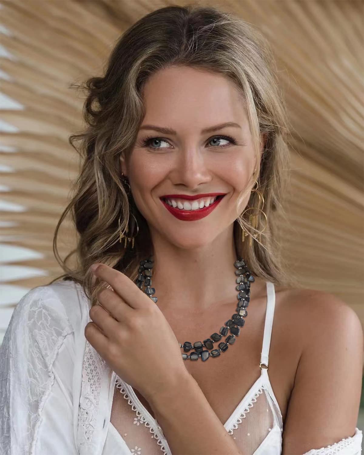 Boho Layered Shell Beaded Necklace - Handmade Colorful Beaded Choker for Women | Beach Vacation, Summer Festival & Boho Chic Outfit Jewelry Accessory