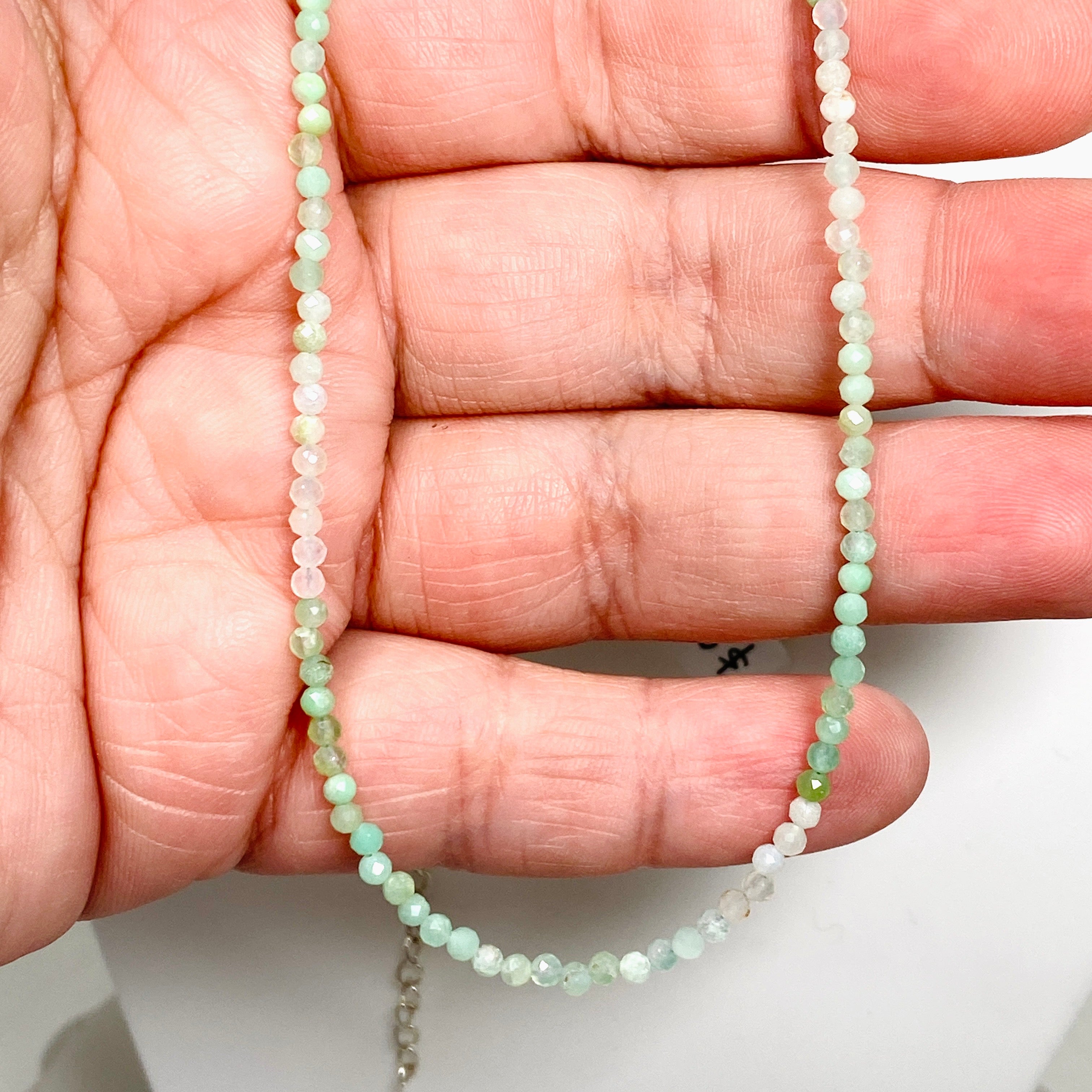 2.5mm Micro Bead Chrysoprase Necklace - Elegant Gemstone Jewelry for Women, Perfect for Everyday Wear & Special Occasions