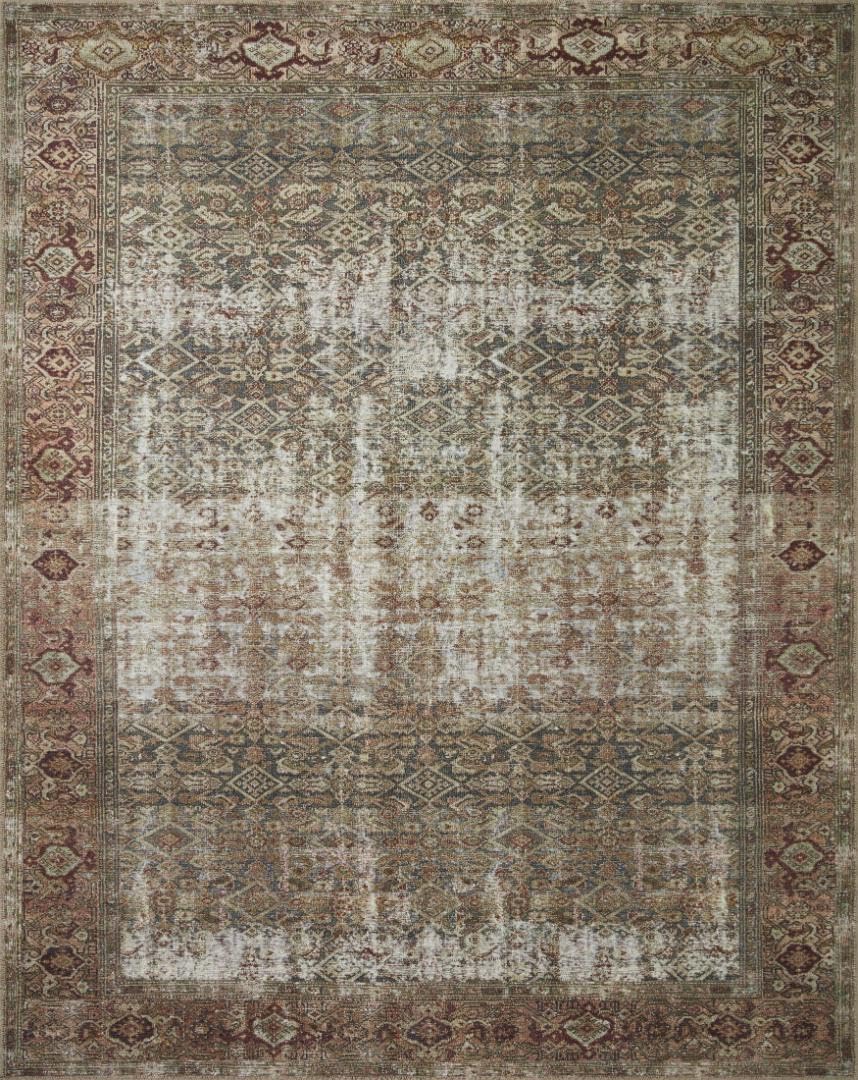 Loloi Amber Lewis Georgie Collection GER-07 Moss/Salmon 5' x 7'6