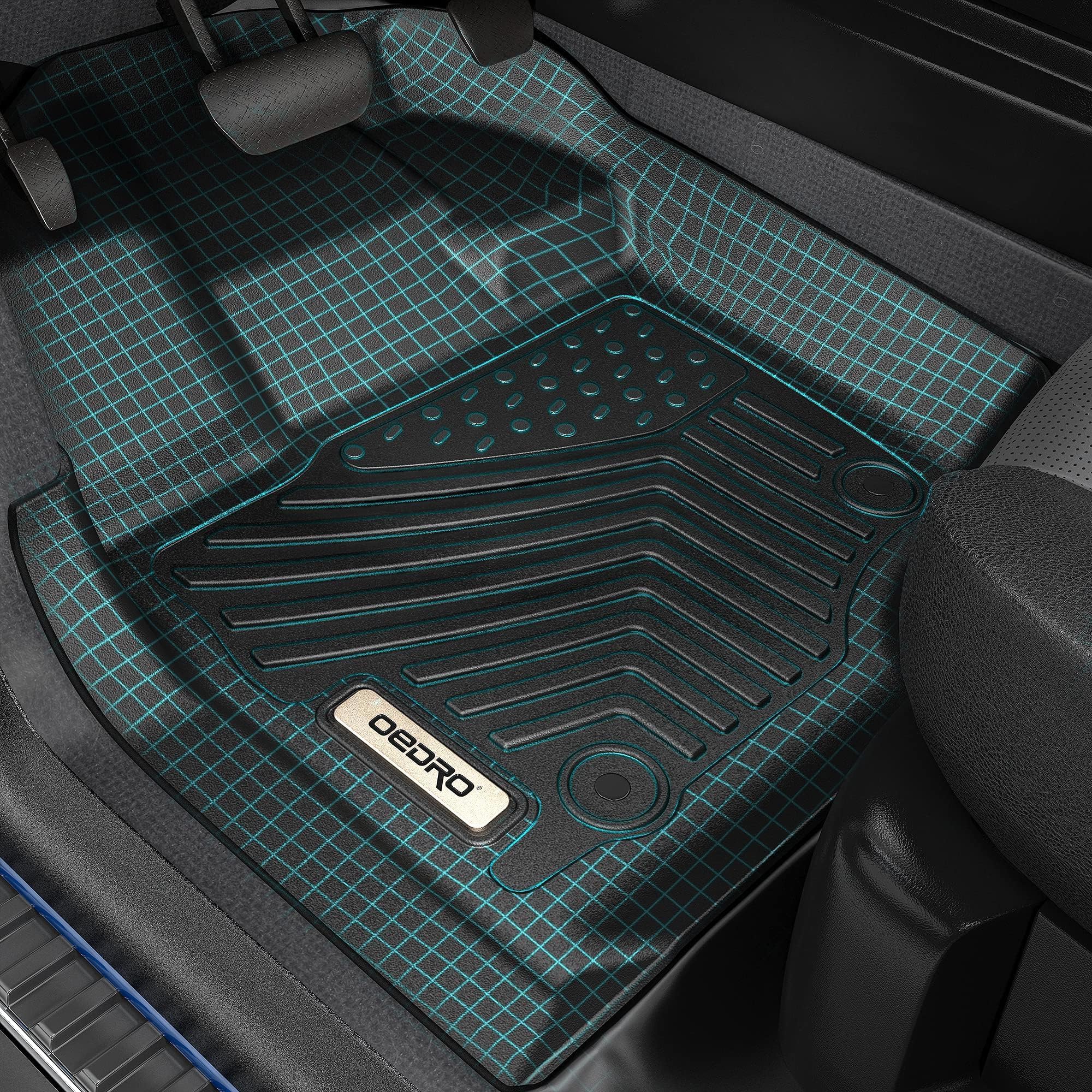 OEDRO All-Weather TPE Floor Mats for 2019-2025 Nissan Altima - 1st & 2nd Row Full Set Liners (Black) - Perfect for Rain, Snow, Mud Protection & Easy Car Interior Cleaning
