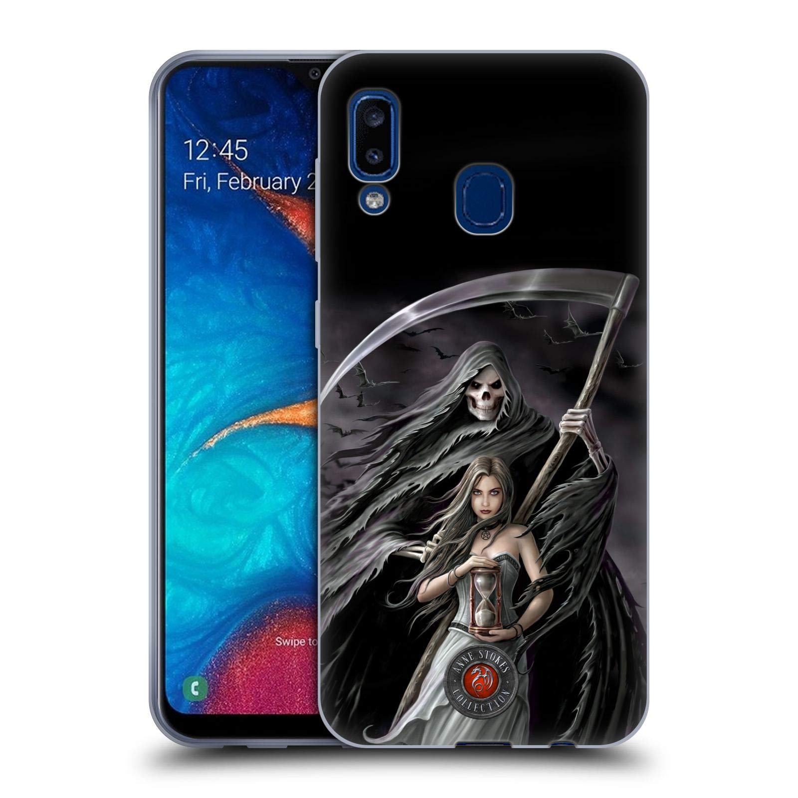 Anne Stokes Summon The Reaper Gothic Soft Gel Case for Samsung Galaxy A20 / A30 2019 – Officially Licensed by Head Case Designs – Perfect for Halloween, Cosplay, and Dark Aesthetic Lovers