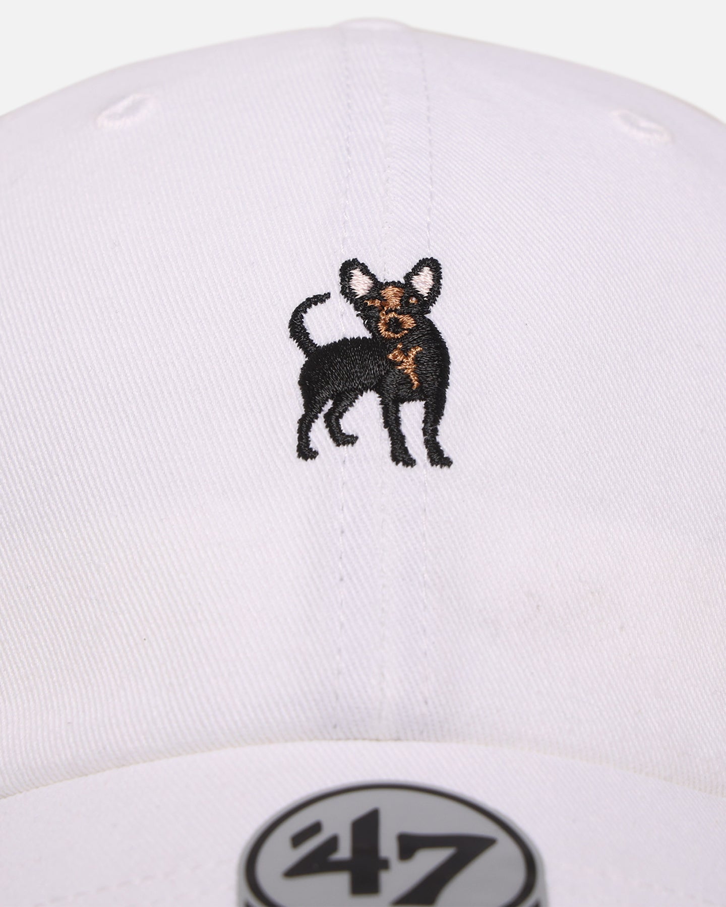 47 Brand Chihuahua 'Dog Collection' Adjustable Strapback Hat - White Baseball Cap for Dog Lovers, Perfect for Pet Owners, Dog Walks and Outdoor Activities