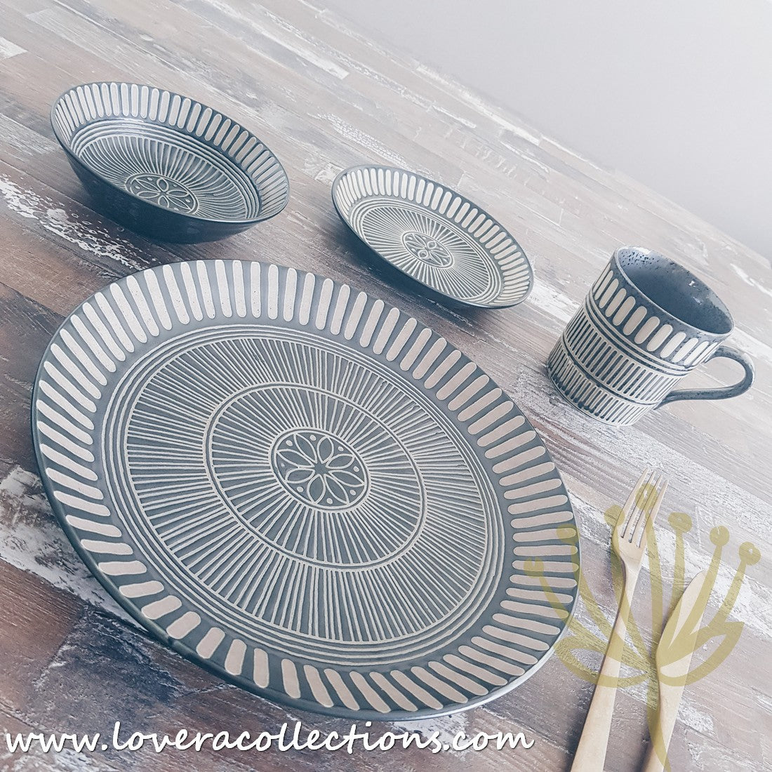 Bloom Japan Sausalito Dinnerware Set - Premium Porcelain Plates, Bowls & Cups - Elegant Japanese Style Tableware for Dining, Entertaining & Home Decor (50% Off Sale)