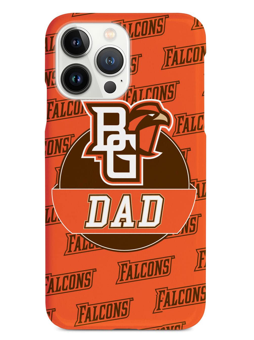 3D Textured iPhone 15 Pro Max Case - Shockproof Rubber Bumper Cover - Protective Phone Case for Apple iPhone 15 Pro Max (College Dad Bowling Green Falcons Design) - Perfect for Sports Fans & Daily Protection