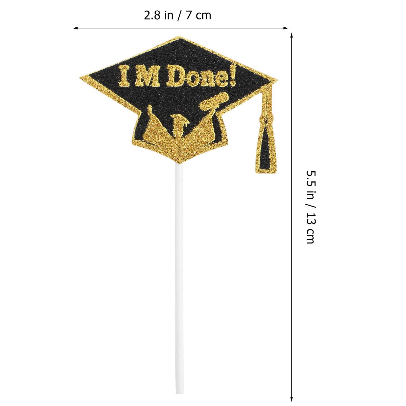 10pcs Graduation Cake Toppers - Edible Cake Decorations for Graduation Party, Cupcake Picks, Dessert Inserts - Perfect for Graduation Cakes, Cupcakes & Celebration Desserts (Graduation Party Decor, School Celebration)