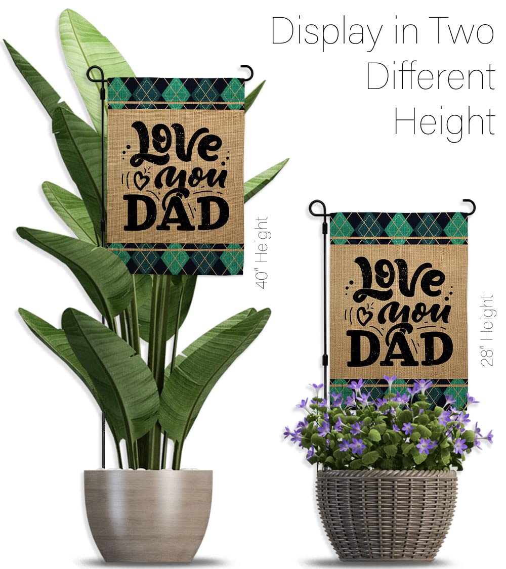 Love You Dad Garden Flag Set - Father's Day Yard Gift for Dad & Grandpa