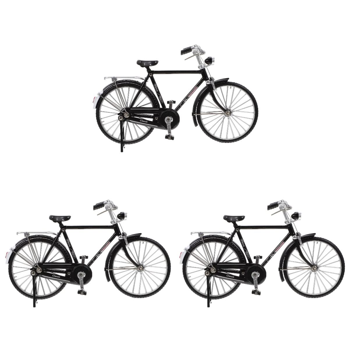 Garneck 3-Piece Vintage Metal Finger Bike Toy Set - Mini Mountain Bike Sculpture & Model Figurine for Collectors | Perfect for Office Desk Decor, Kids Playtime, and Stress Relief Gifts