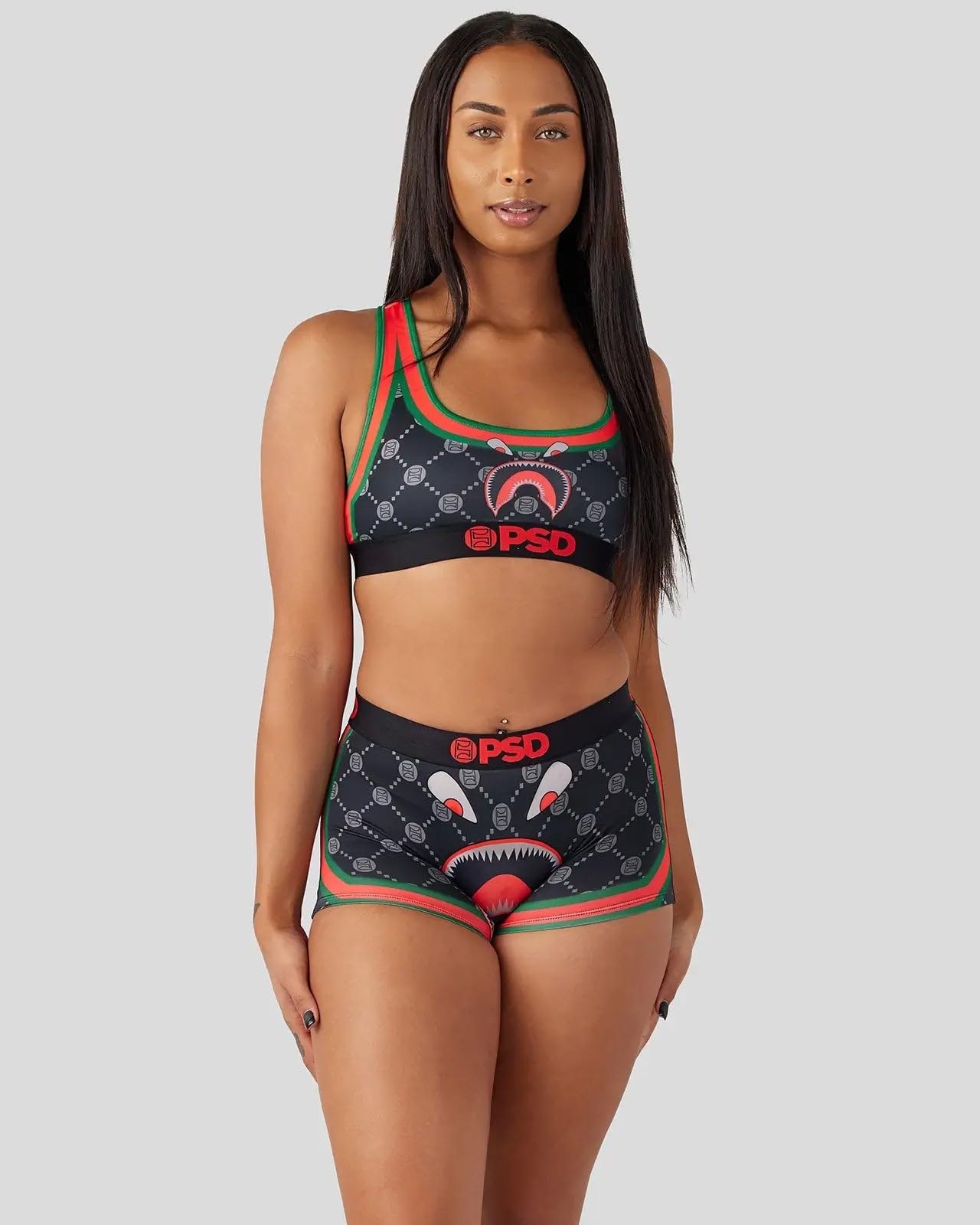 PSD Women's Warface Sports Bra - High Support Racerback Workout Bra with Breathable Microfiber Fabric for Running, Yoga & Gym - Moisture Wicking & Comfortable Activewear