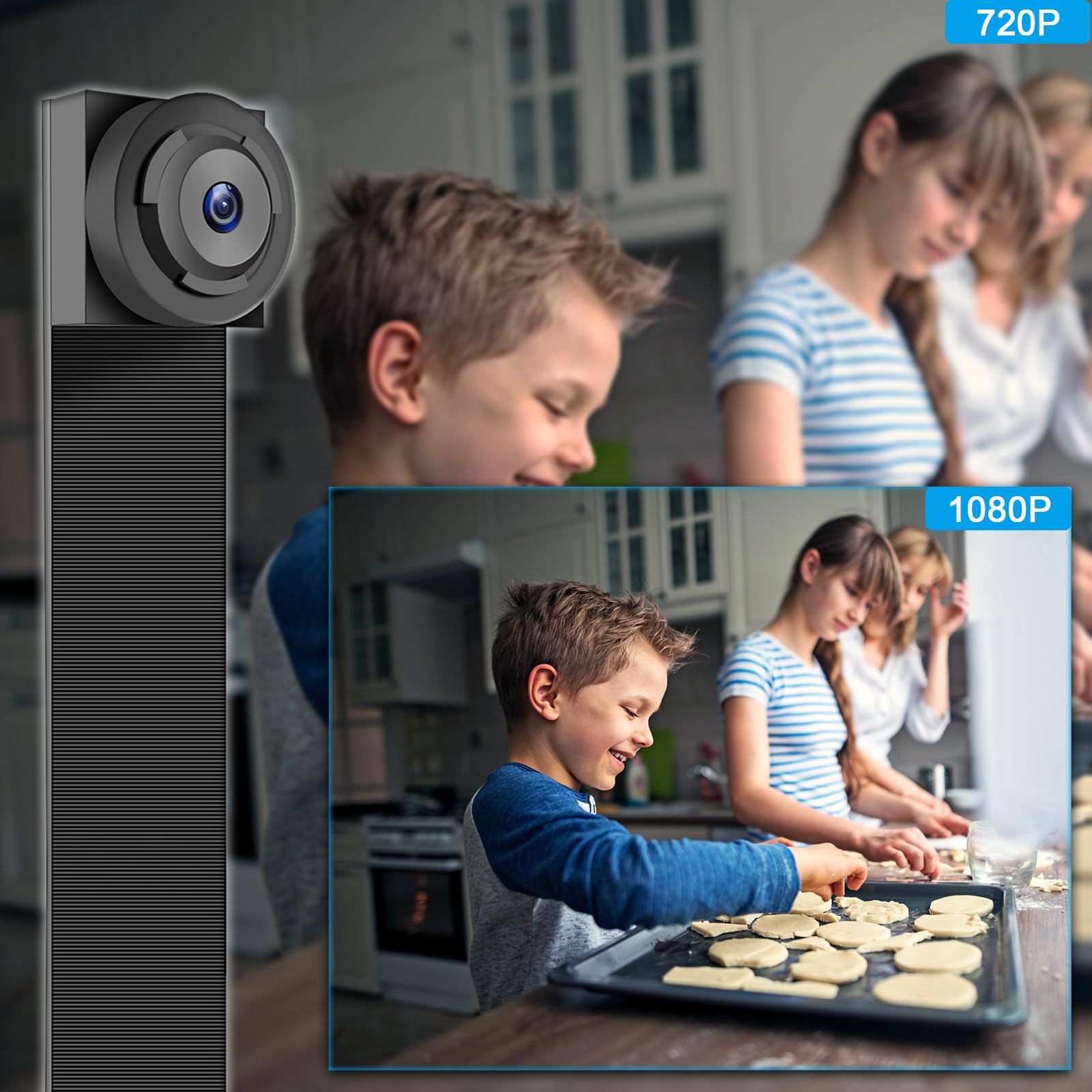 Mini Spy Camera 1080P - WiFi Hidden Security Camera with Motion Detection & App Alerts - Wireless Micro Surveillance Camera with 2000mAh Battery - Perfect for Home Security, Nanny Monitoring & Office Surveillance