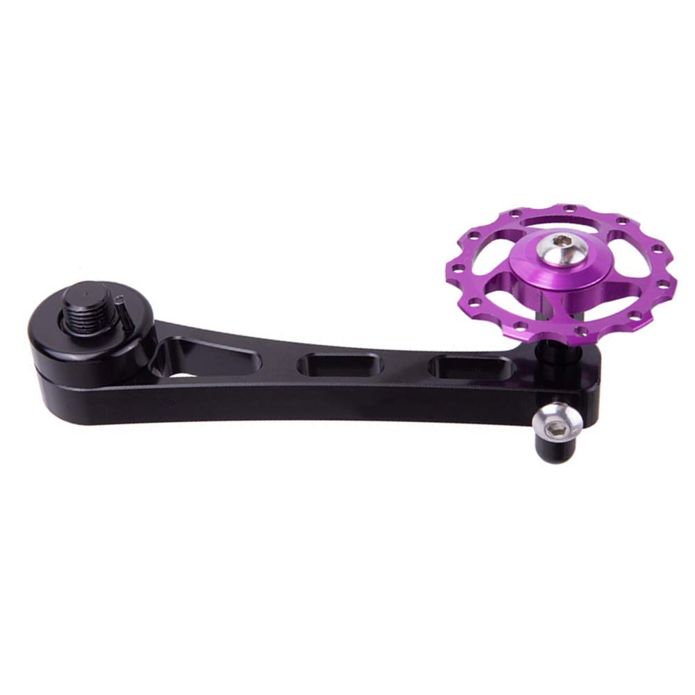 JIANWEI Aluminum Alloy Bike Chain Tensioner & Guide - Single Speed Chain Protector for MTB & Road Bikes - Adjustable Converter (Black) | Perfect for Mountain Biking, Road Racing & Urban Commuting