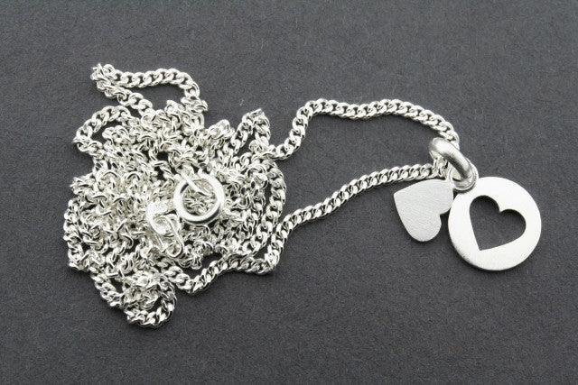 Heart Cutout Pendant Necklace - 45cm Sterling Silver Link Chain for Women - Perfect for Valentine's Day Gifts & Romantic Occasions