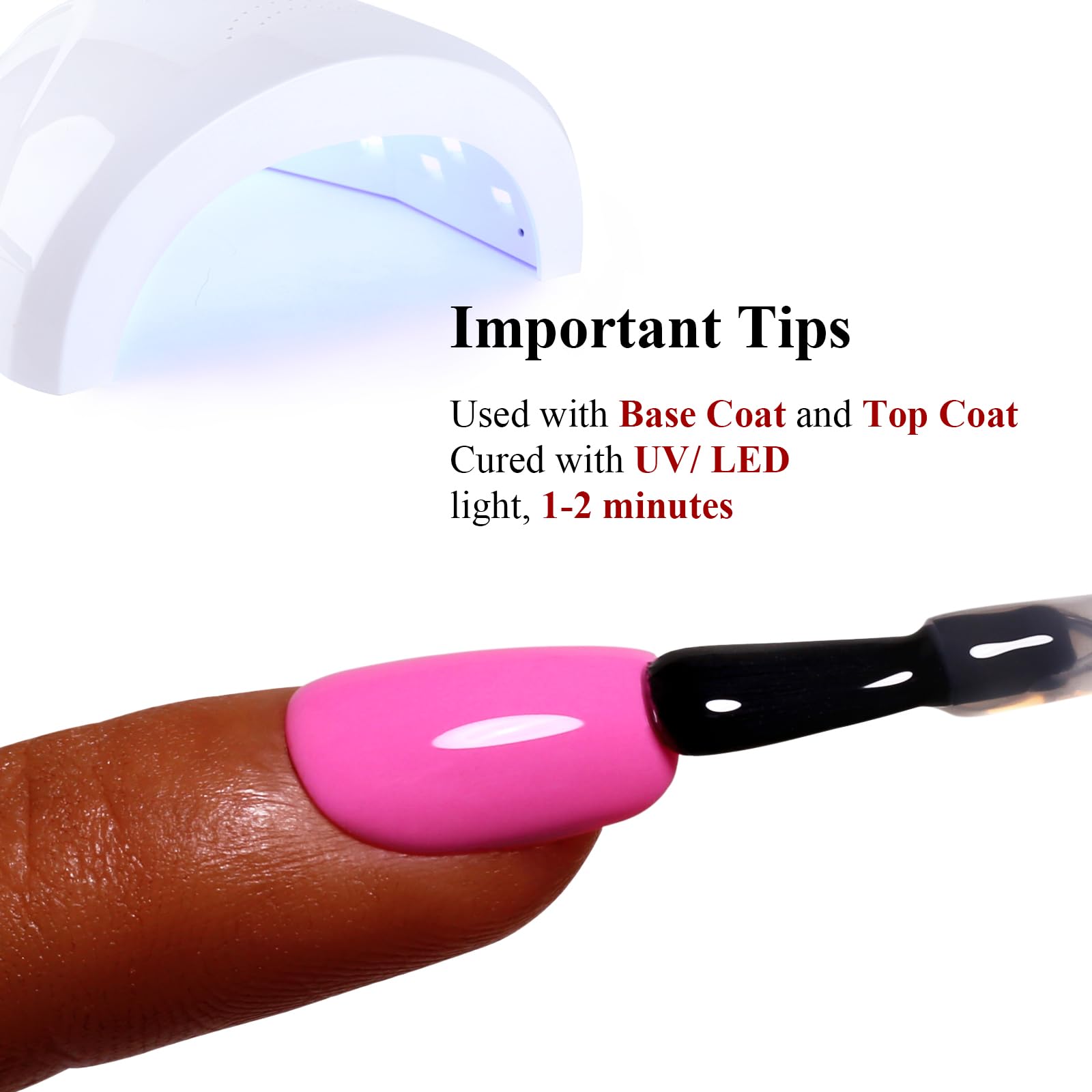 Bright Pink Nail Gel Polish - 0.5 Fl Oz Soak Off LED/UV Gel for Spring & Summer Manicures | DIY Salon Quality Gel Polish for Nail Art & Starter Kits | Perfect for Home Manicures, Nail Salons & Gift Giving