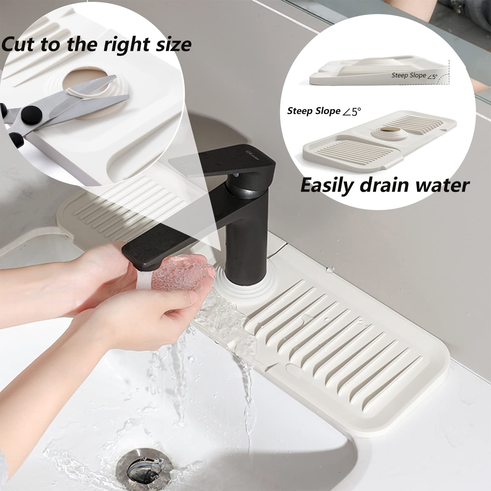 Silicone Sink Splash Guard & Sponge Holder - 17.7