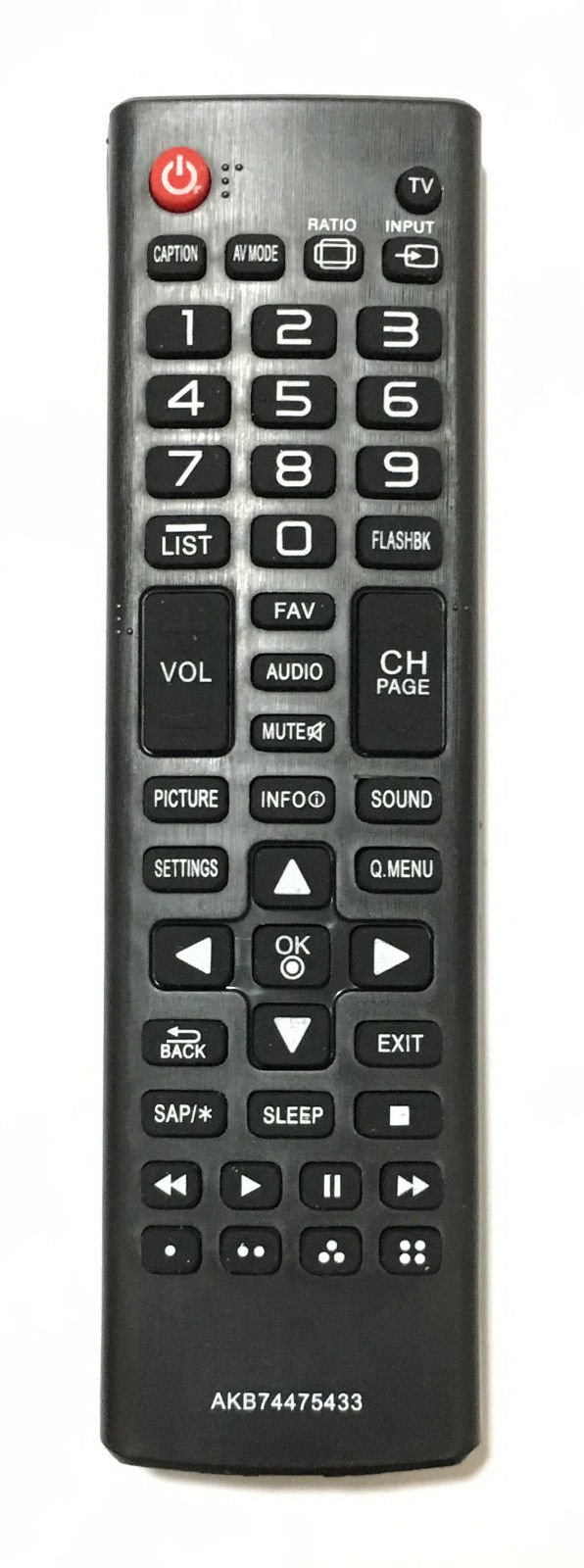 Original LG AKB74475433 Replacement TV Remote Control for LG LCD LED Smart TVs - Compatible with Multiple Models, Perfect for Home Entertainment & Streaming