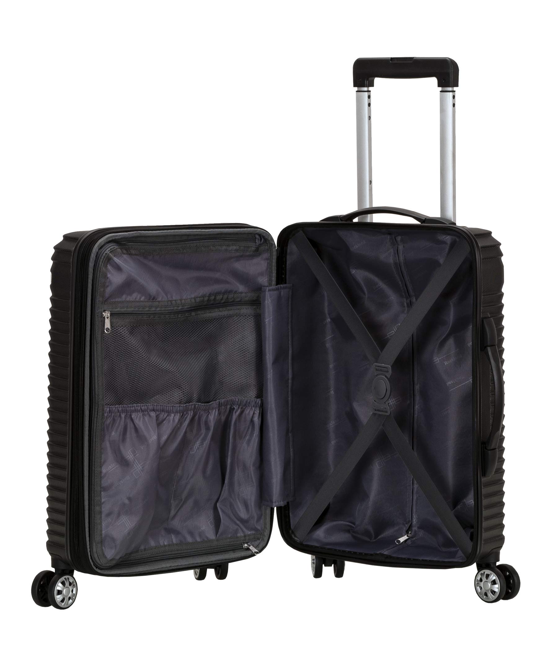 Rockland Star Trail 20-Inch Hardside Spinner Wheel Carry-On Luggage - Lightweight Durable Suitcase for Travel, Business Trips & Weekend Getaways (Black)