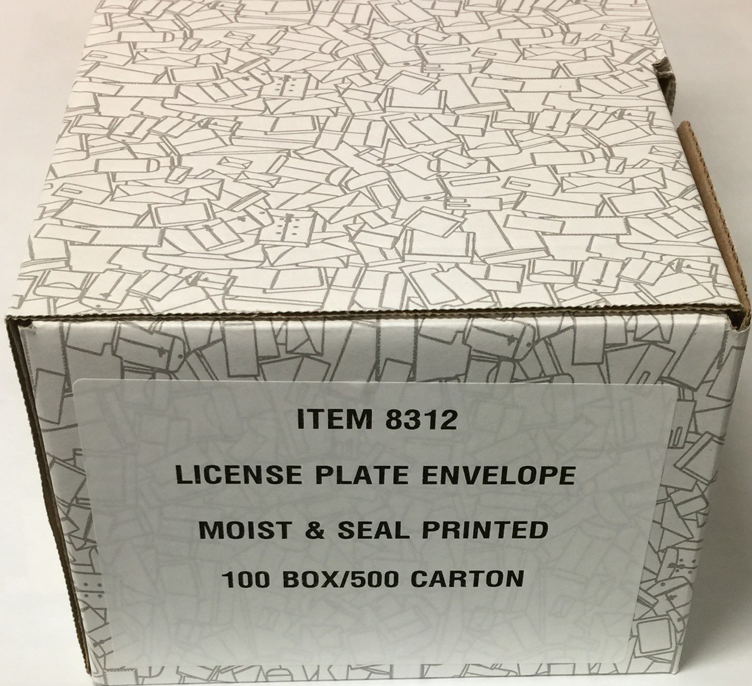 500 Moist & Seal Preprinted License Plate Envelopes - Self-Adhesive Weatherproof Envelopes for Vehicle Registration & DMV Documents - Perfect for Car Dealerships, Auto Shops & Government Offices