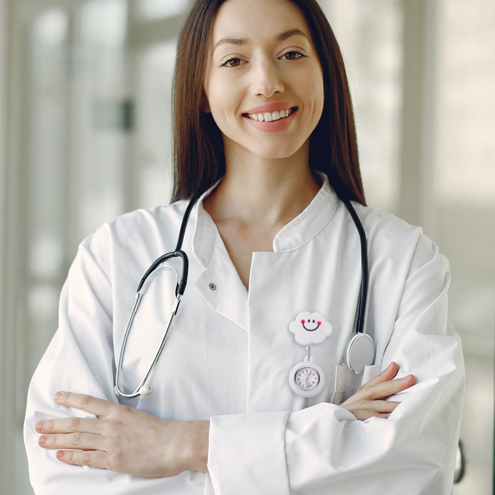 iplusmile Retractable Nurse Watch with Second Hand - Clip on Lapel Digital Pocket Watch for Nurses, Doctors, Students & Women - Perfect for Medical Shifts, Clinical Rotations & Time Management