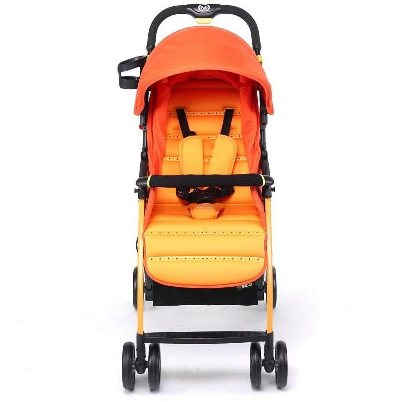 Pali Tre.9 Lightweight Stroller - Compact Foldable Baby Stroller with Adjustable Canopy, Sao Paolo Orange | Perfect for Travel, Shopping & Everyday Use