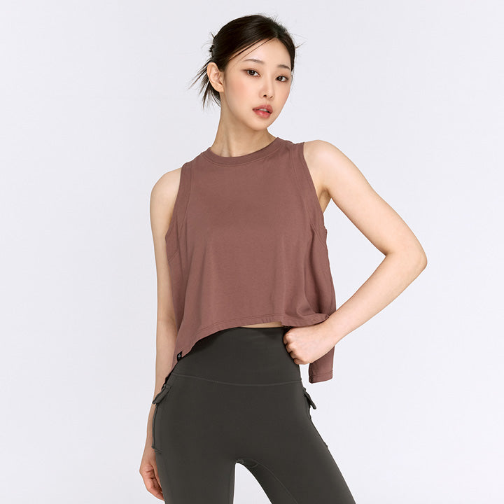 Stylish Cotton Blend Slit Sleeveless Top for Women - Summer Casual & Party Wear