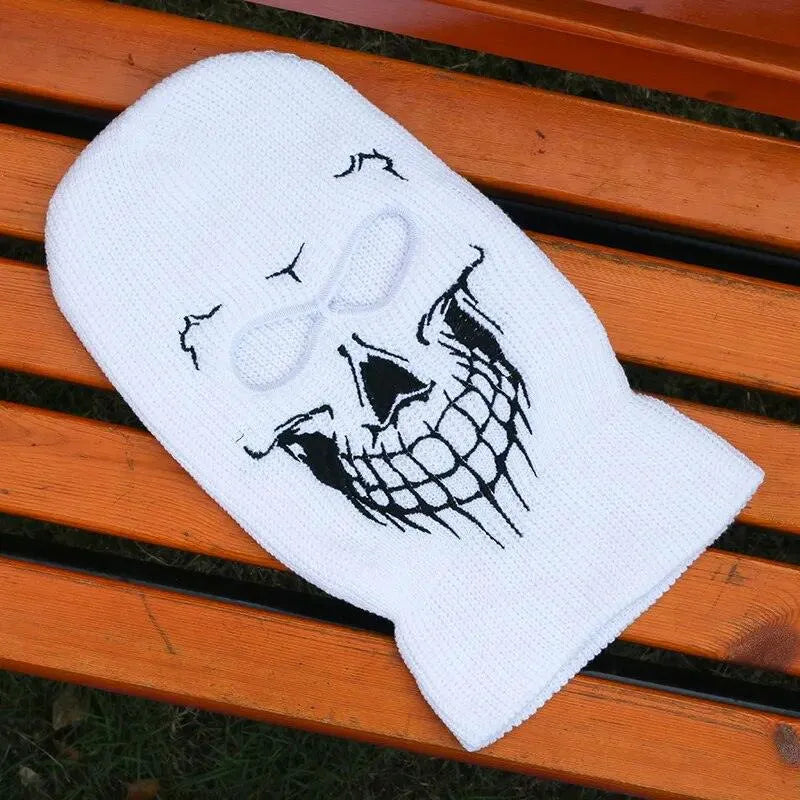 Skull Embroidery Balaclava Mask - Winter Ski Motorcycle Cycling Hat for Men & Women - Halloween Party Costume Accessory - Warm Face Cover for Outdoor Sports & Cold Weather Activities