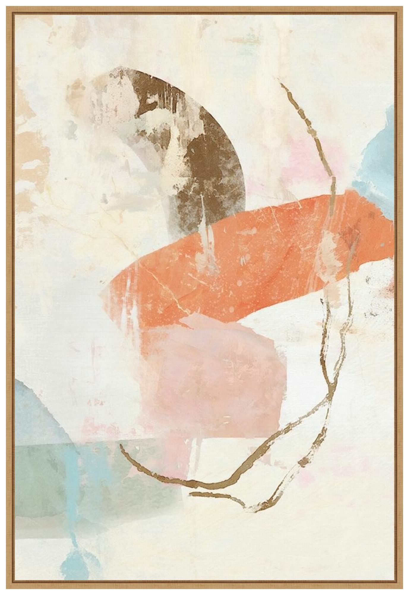 Amanti Art Framed Canvas Wall Art 33x23 - Suzanne Nicoll Mudworks No.2 Abstract Painting | Modern Framed Artwork for Living Room, Bedroom, Bathroom & Kitchen Decor | Large Wall Poster for Home & Office Interior Design
