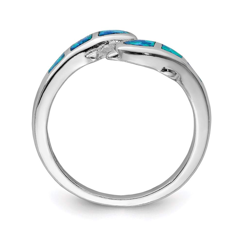 925 Sterling Silver Blue Opal Dolphin Ring for Women - Handmade Fine Jewelry, Elegant Gift for Her - Perfect for Birthdays, Anniversaries & Special Occasions