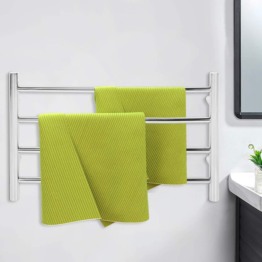 Stainless Steel Wall Mounted Electric Clothes Drying Rack - Fast Heating, Anti Leakage, 110V US Plug - Perfect for Small Spaces, Bathrooms & Laundry Rooms