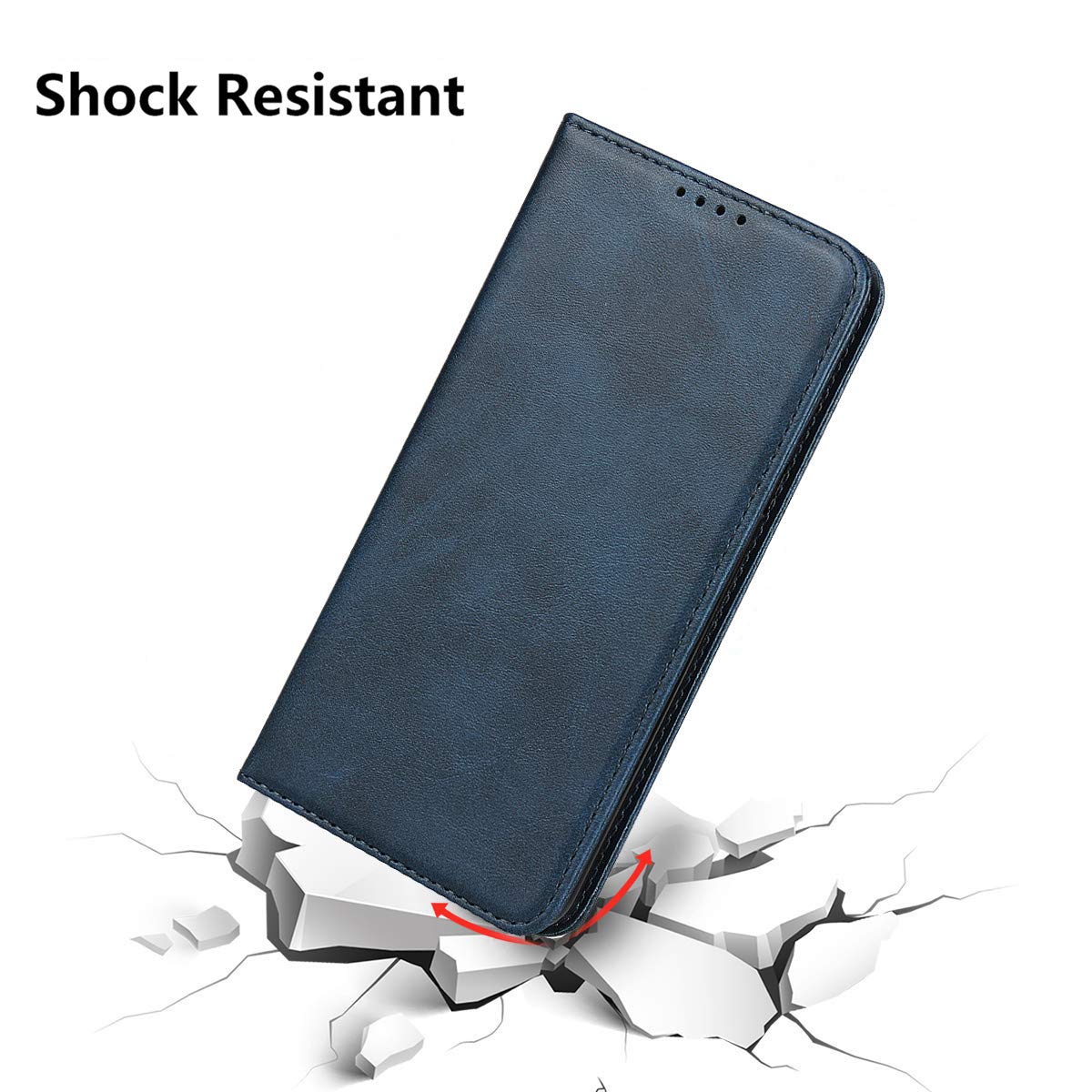 Premium PU Leather Magnetic Wallet Case for Samsung Galaxy A10e - Flip Cover with Card Slots & Kickstand, Navy Blue | Perfect for Work, Travel & Everyday Protection