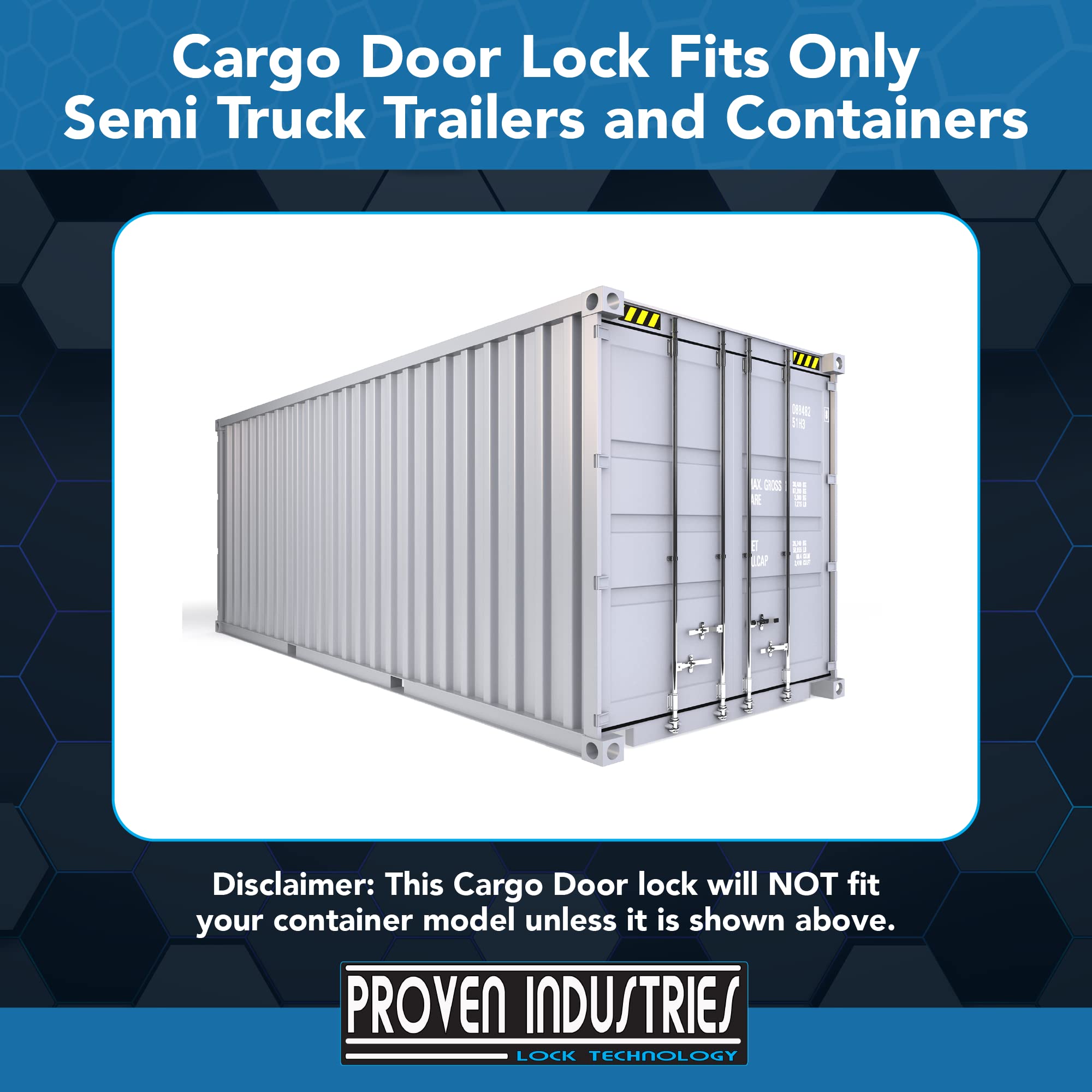 Proven Industries Heavy Duty Steel Cargo Door Lock CDL - Secure Semi Truck Trailers & Shipping Containers | Weatherproof & Anti-Theft Protection for Transport Security