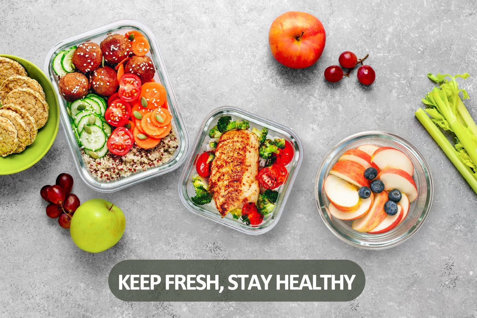 24-Piece Glass Food Storage Containers Set with Airtight Lids - BPA-Free Meal Prep Containers for Microwave, Oven, Freezer & Dishwasher Safe - Perfect for Meal Prepping, Leftovers & Kitchen Organization