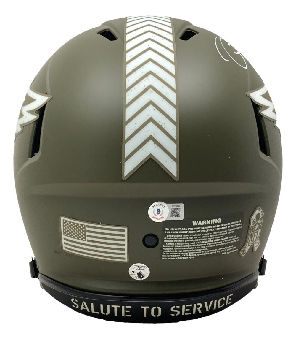 Jalen Hurts Autographed Philadelphia Eagles Football Helmet - Limited Edition with Super Bowl LIX Case - Perfect for Eagles Fans, Collectors & Sports Memorabilia Displays