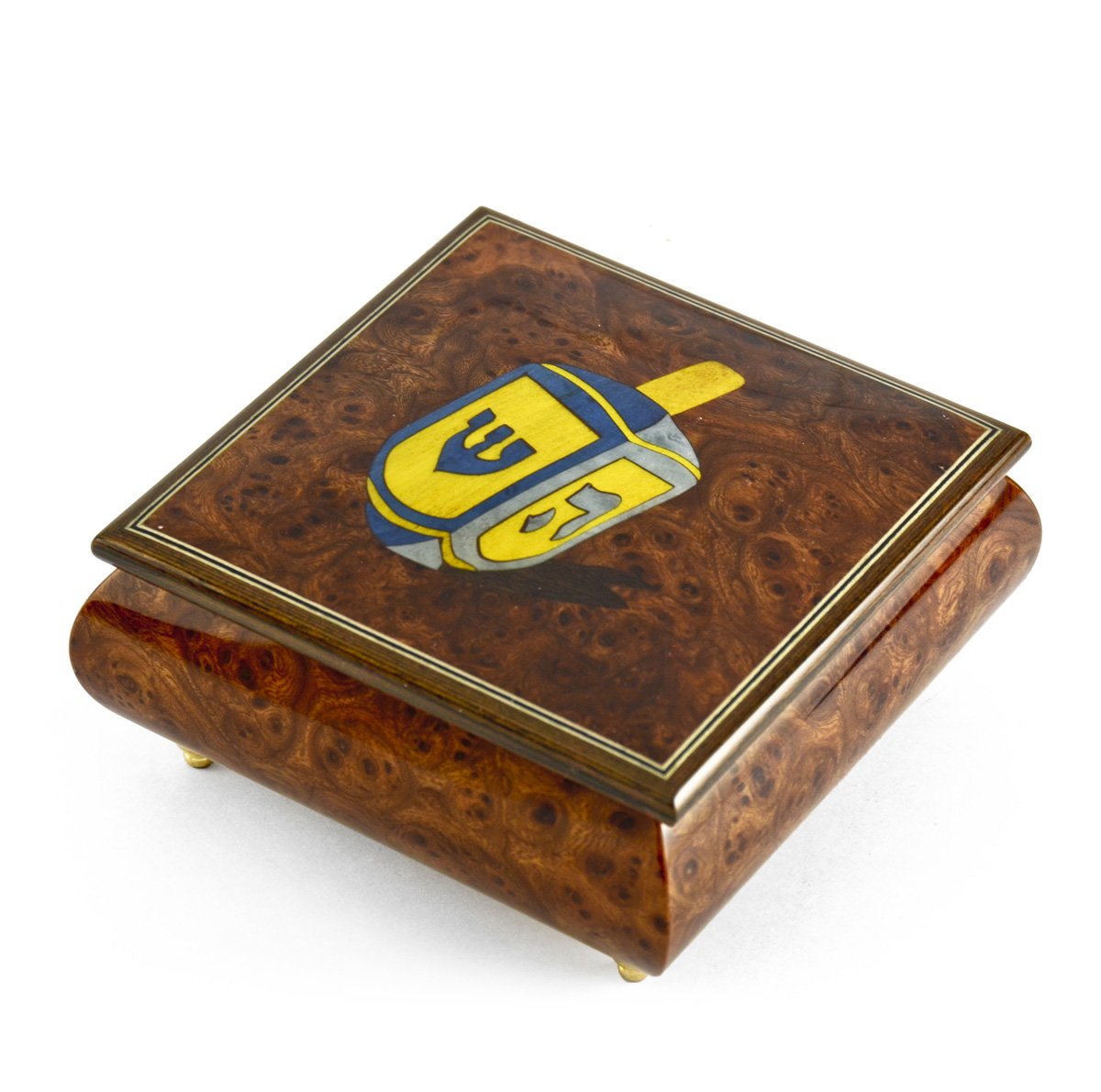 Handcrafted Wooden Dreidel Jewelry Box with Musical Inlay - Traditional Jewish Gift for Hanukkah - Plays 'Daddy's Little Girl' & Other Melodies - Perfect for Bar Mitzvah, Bat Mitzvah & Holiday Gift Giving