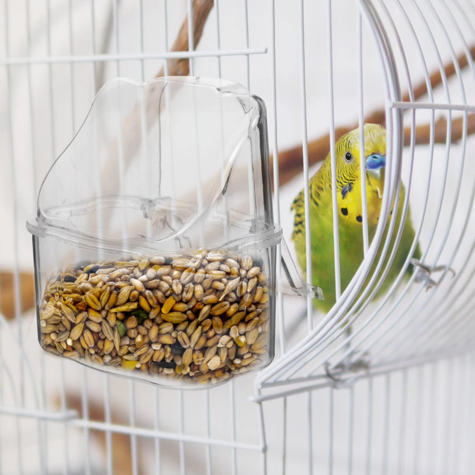 Automatic Bird Feeder for Cockatiels, Parrots, Parakeets, Canaries, Finches & Lovebirds - 2pcs Food Dispenser Bowls & Cage Accessories - Perfect for Home, Aviary & Outdoor Use