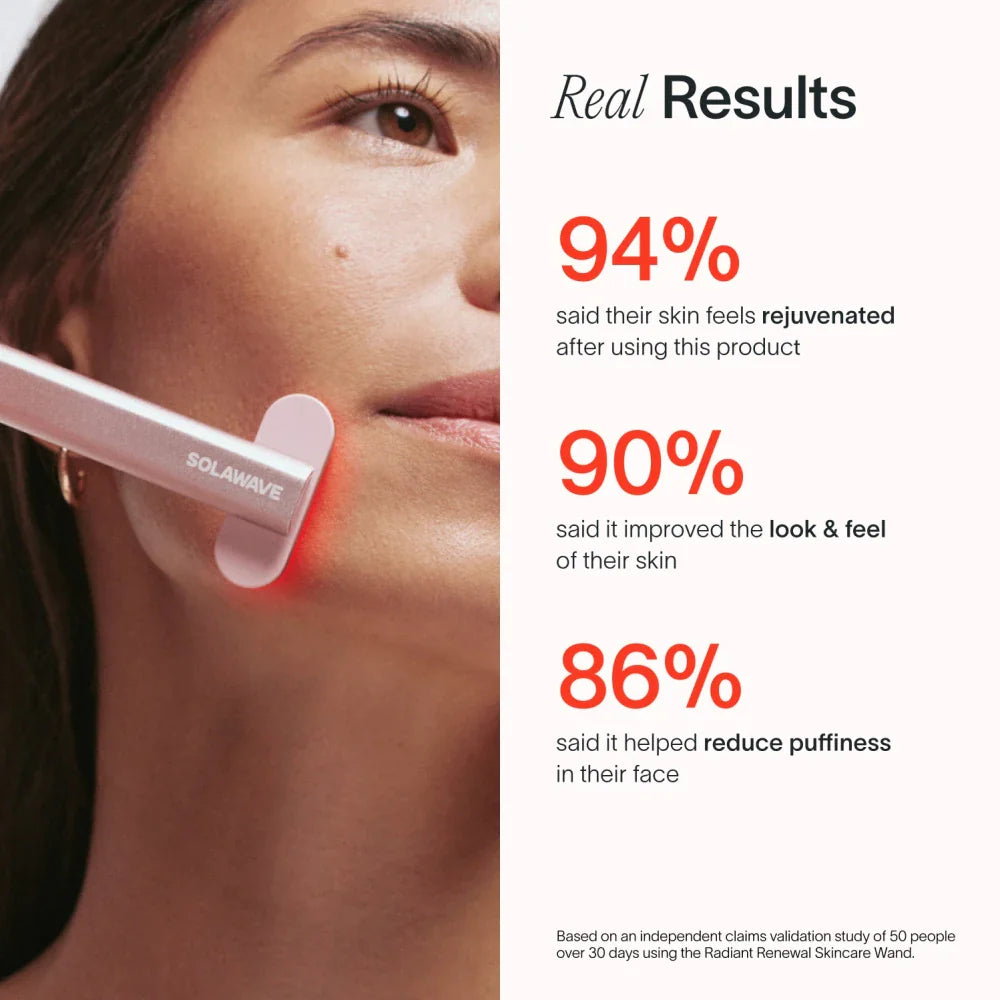 4 in 1 Radiant Renewal Skincare Wand with Red Light Therapy - Anti-Aging, Wrinkle Reduction & Skin Rejuvenation for Face & Body | At-Home Spa Treatment & Daily Skincare Routine