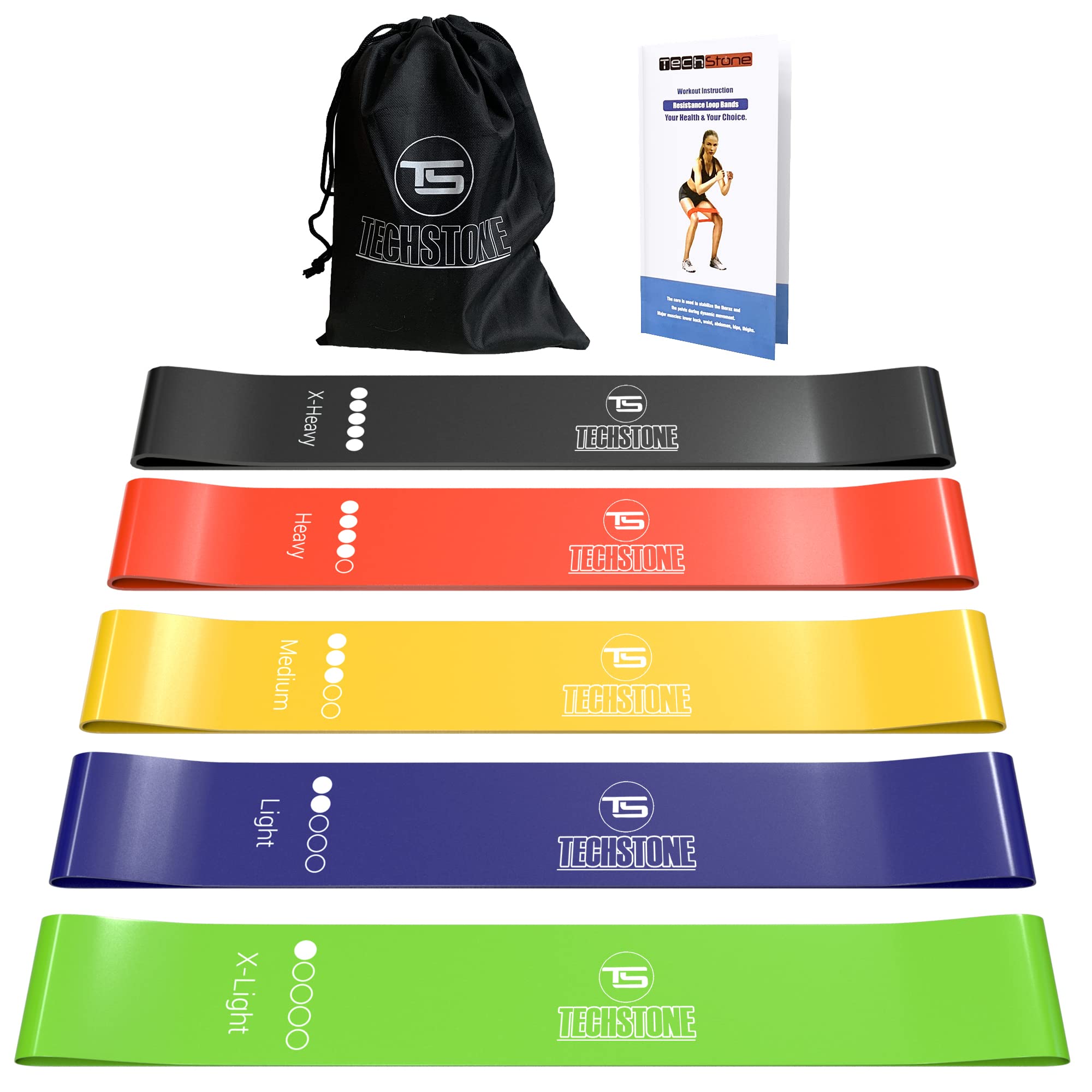 Premium 5-Level Resistance Bands Set for Home Workouts - Adjustable Elastic Exercise Bands for Strength Training, Yoga & Fitness (Includes Free Carrying Bag) - Ideal for Home Gym, Travel & Physical Therapy