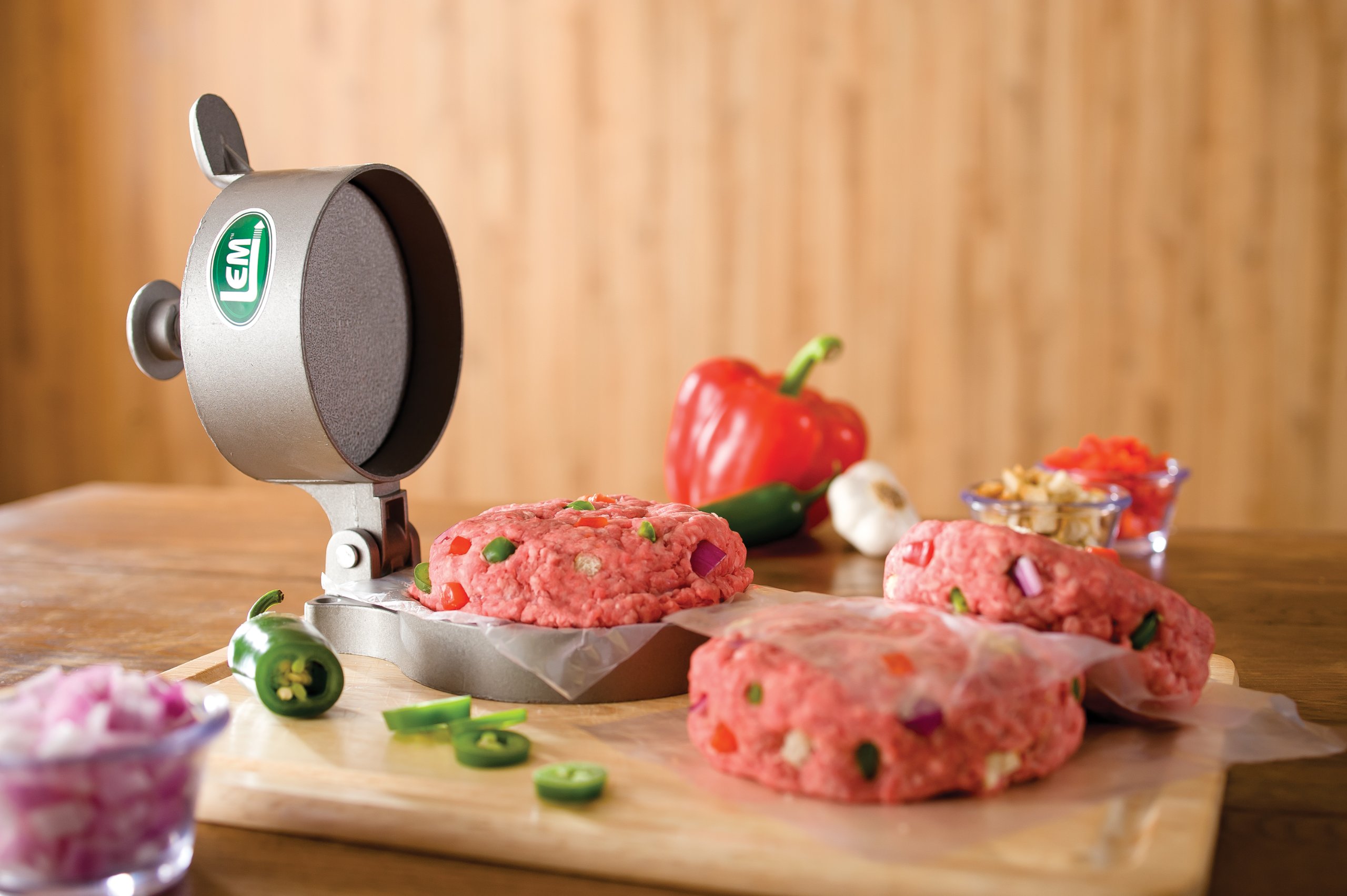 LEM Products Heavy-Duty Aluminum Adjustable Burger Press - Non-Stick Patty Maker for Perfect Homemade Burgers, BBQ, and Restaurant-Style Patties