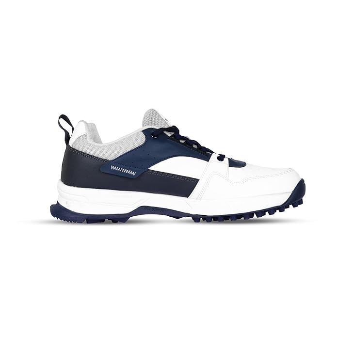 FINO C 12 Dark Gray & Navy Blue Cricket Shoes for Men - Lightweight Sports Footwear with Enhanced Grip - Perfect for Cricket Matches, Training, and Outdoor Games
